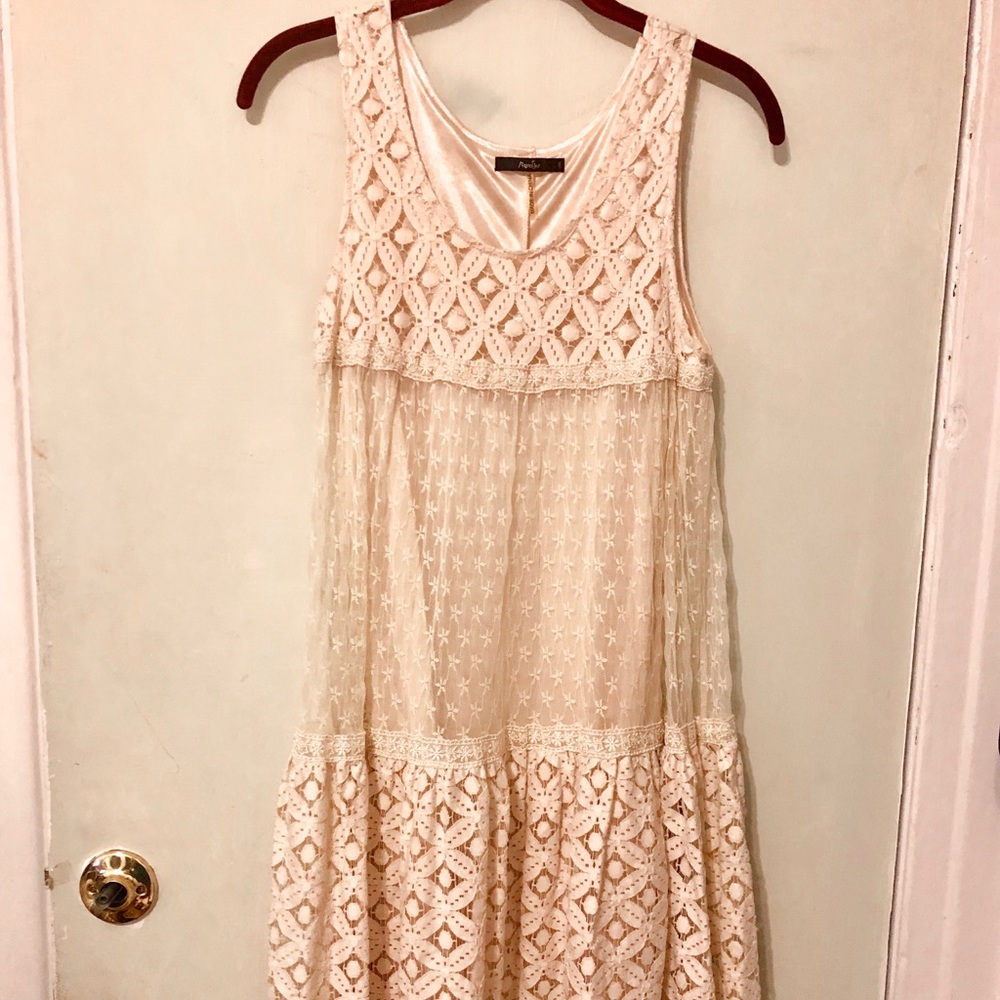 Lace cream shift dress~